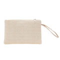 Elariah Woven Straw Wristlet Clutch Bag – Bohemian Summer Beach Handbag with Zipper (White, Khaki, Beige)