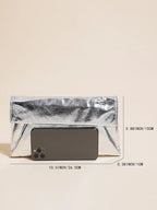 Elariah Women's Sparkle Envelope Clutch Bag – PU Leather Evening Handbag with Shoulder Chain for Weddings, Parties & Special Occasions