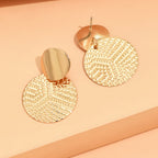 Boucles d'oreilles pendantes rondes géométriques bohèmes pour femme – Boucles d'oreilles tendance en métal pour mariage, soirée et style quotidien