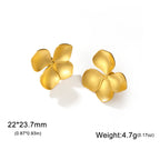 Pendientes Unift Vintage con diseño de flores para mujer: joyas bohemias de acero inoxidable chapado en oro de 14 quilates.