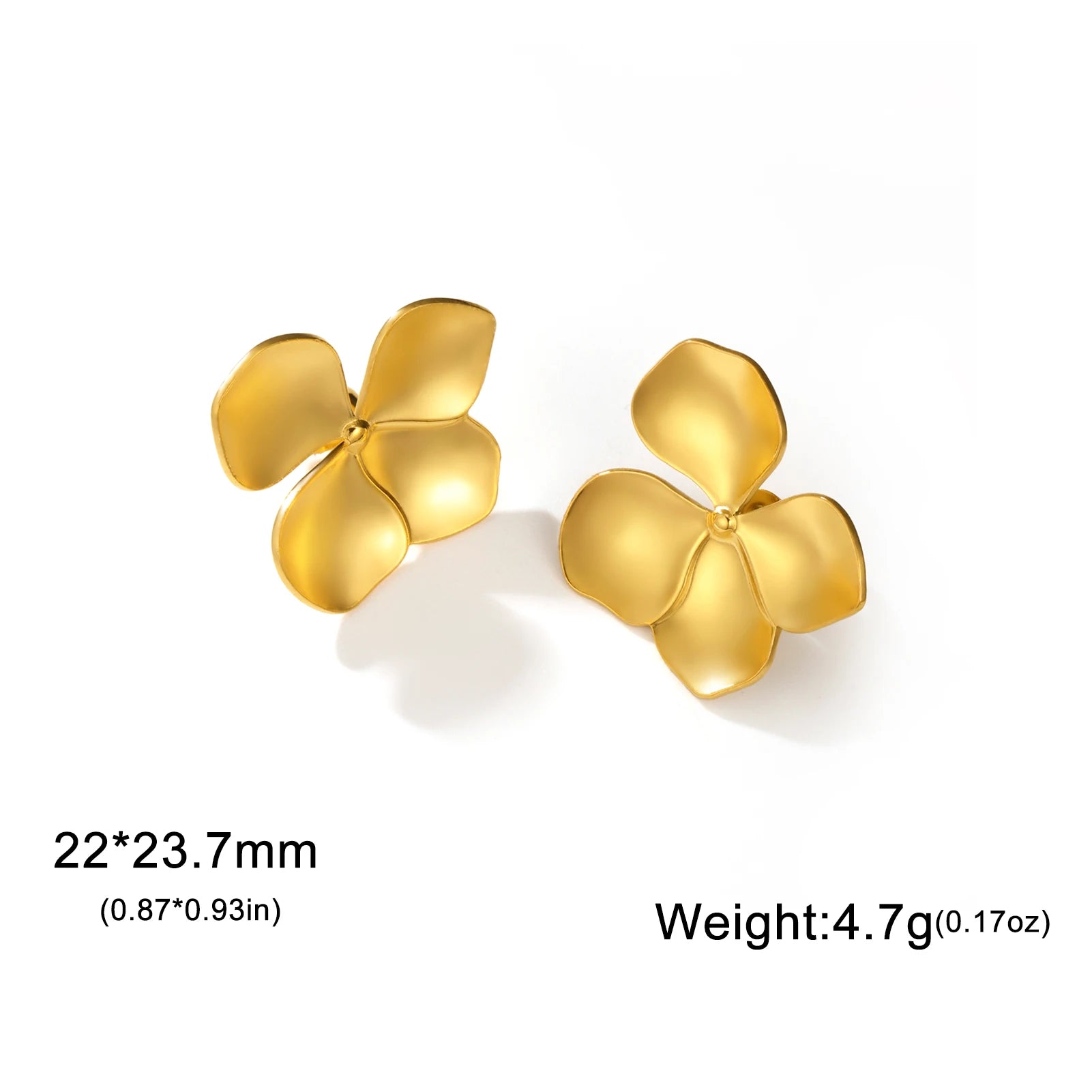 Pendientes Unift Vintage con diseño de flores para mujer: joyas bohemias de acero inoxidable chapado en oro de 14 quilates.