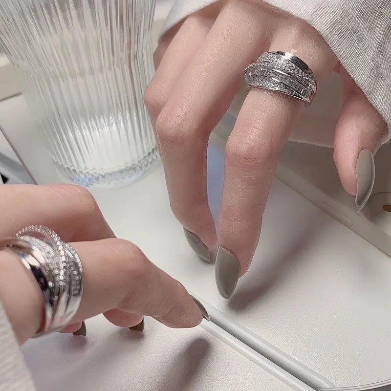 Bague plissée irrégulière, ouverte et ajustable – Bague tendance style punk Y2K pour femmes et hommes, bijou de soirée à la mode