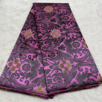 African Damask Lace Fabric (2.5 or 5 Yards) – Thick Jacquard Brocade for Aso Oke, Headwrap & Bridal Dresses