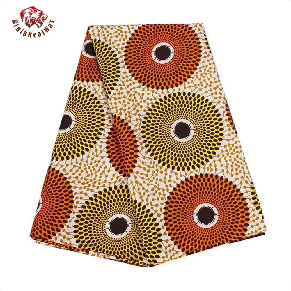 Elariah Ankara Wax Print Fabric – 6 Yards African Batik Polyester Material for Dresses, Sewing & Occasion Wear