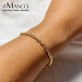 Bracelet à chaîne torsadée pour femme – Bracelet minimaliste en acier inoxydable doré ou argenté (2 mm / 3 mm / 4 mm / 5 mm)