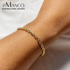 Bracelet à chaîne torsadée pour femme – Bracelet minimaliste en acier inoxydable doré ou argenté (2 mm / 3 mm / 4 mm / 5 mm)