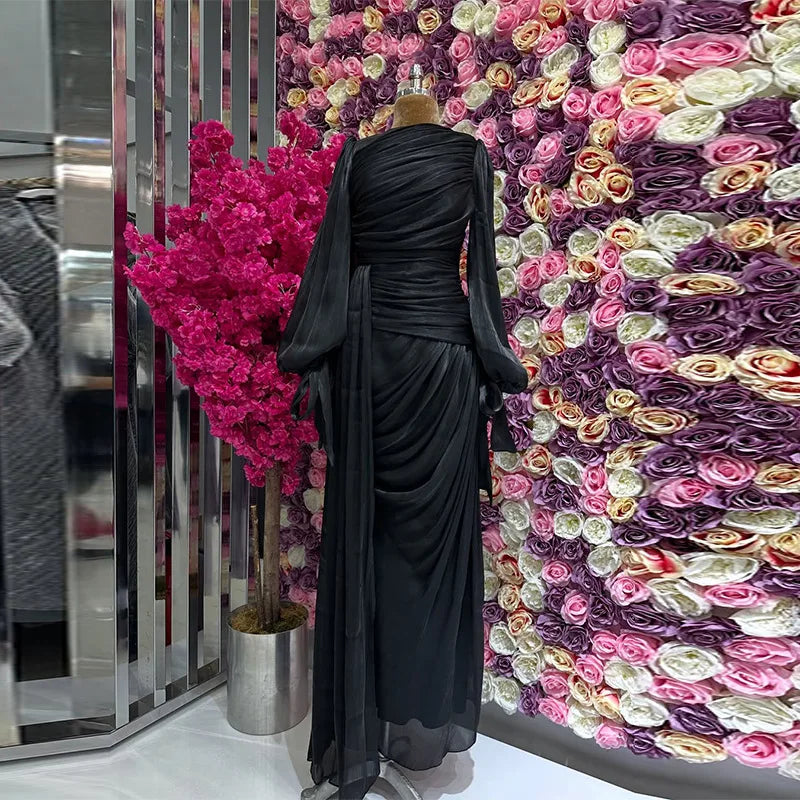 Robe maxi caftan soyeuse et modeste Elariah pour femmes – Abaya musulmane à manches longues, Jalabiya, tenue décontractée et de soirée