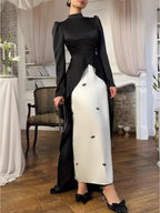 Robe caftan modeste en satin brodé Elariah – Abaya musulmane élégante pour l'Aïd, le Ramadan, les soirées et les occasions spéciales