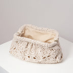 Elariah Women's Bohemian Woven Hollow Clutch Bag – Patterned Straw-Style Evening Handbag with Kiss Lock Closure