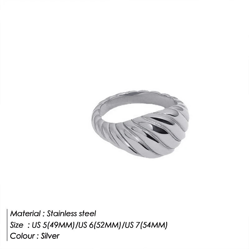 Bague tendance en acier inoxydable 316L – Alliance durable et résistante à la lumière pour femme