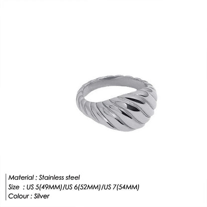 316L Stainless Steel Fashion Ring – Durable, Non-Fading Band for Women