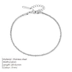 Bracelet de cheville ajustable en acier inoxydable plaqué or pour femme – Bracelet de cheville classique étanche à chaîne 20+3 cm | ELARIAH