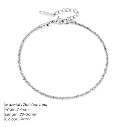 Adjustable Gold Plated Stainless Steel Anklet for Women – Waterproof Classic Chain Anklet 20+3cm | ELARIAH