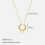 Collier vintage français étoile et lune – Chaîne pendentif céleste en acier inoxydable 316L (unisexe, doré) | ELARIAH