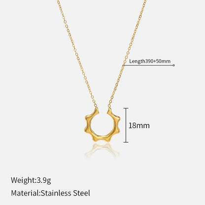 French Vintage Star & Moon Necklace – 316L Stainless Steel Celestial Pendant Chain (Unisex, Gold Tone) | ELARIAH