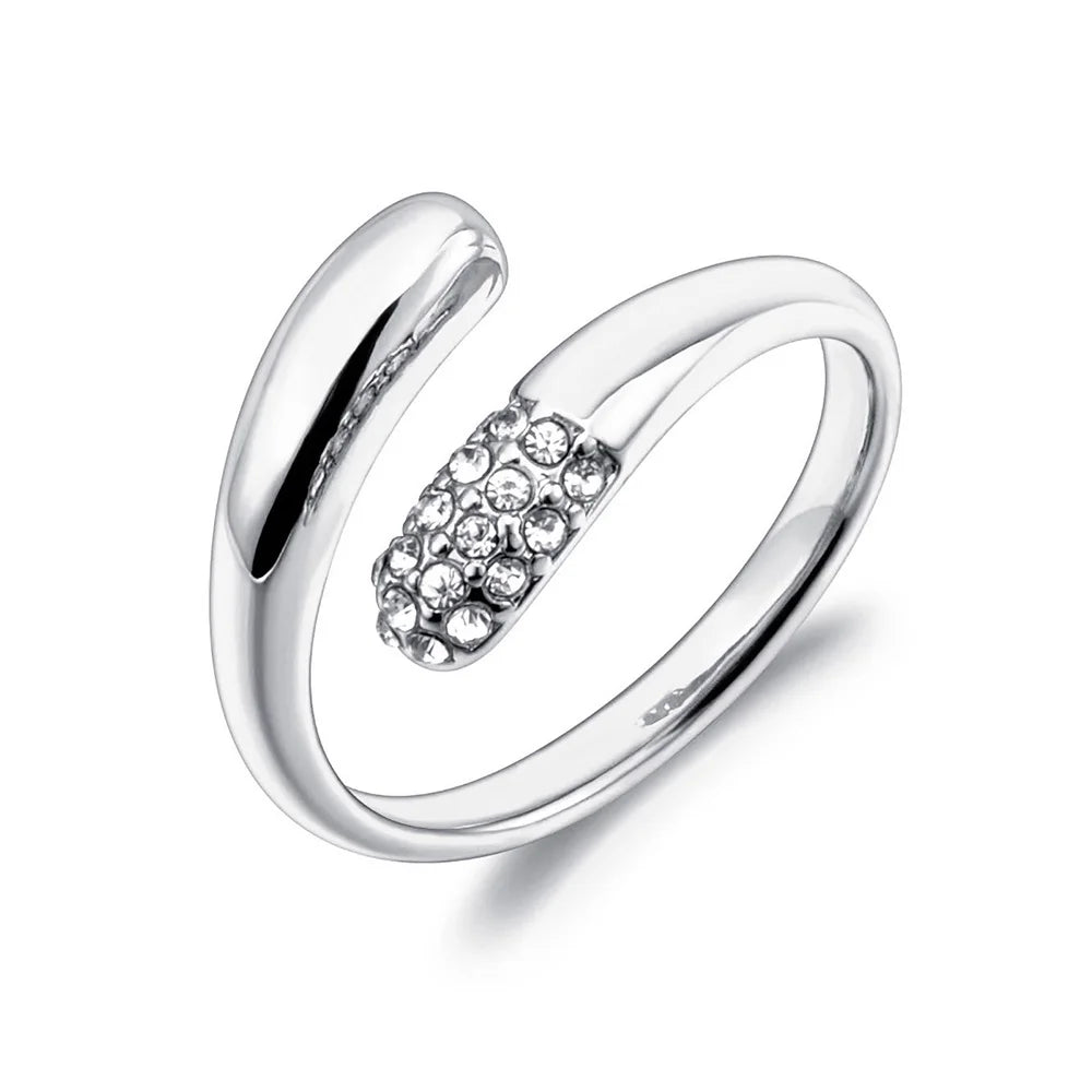 Bague JeeMango en acier inoxydable à double cercle pour femme – Plaqué or 18 carats, étanche, bijou tendance