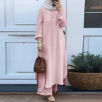 Elariah Modest Co-Ord Abaya Set – Long Sleeve Button Shirt & Wide-Leg Trousers | Casual Islamic Outfit for Women
