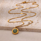 Collar geométrico con colgante de girasol: cadena de acero inoxidable para clavícula para mujer