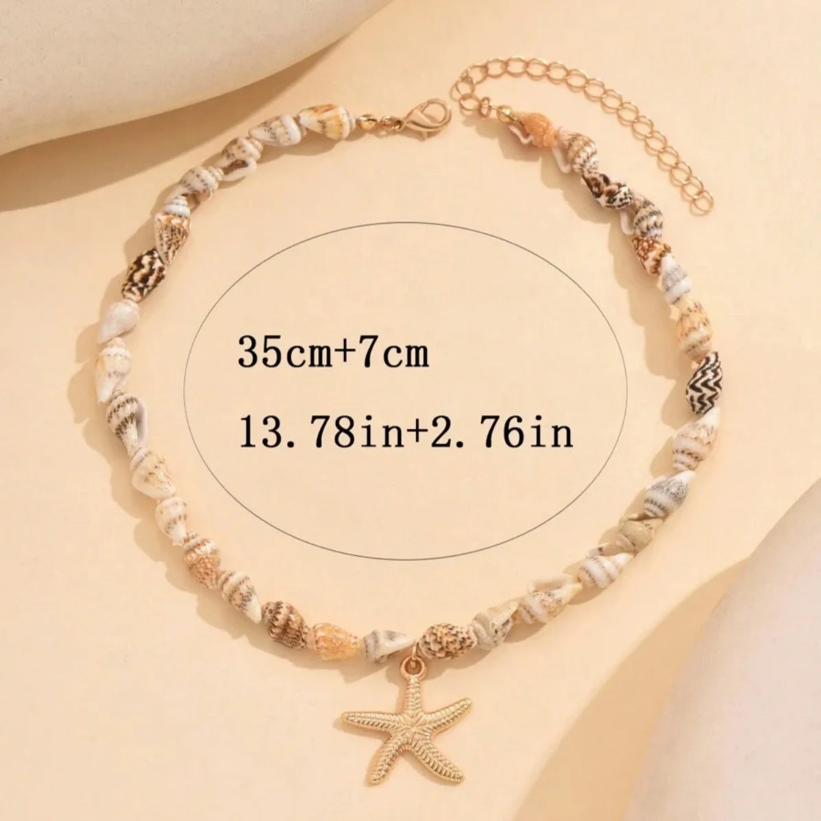 Bohemian Beach Shell Necklace – Seashell & Starfish Pendant Choker for Women
