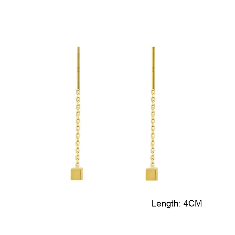 Boucles d'oreilles pendantes élégantes à longues pampilles et perles – Bijoux tendance en métal pour femmes