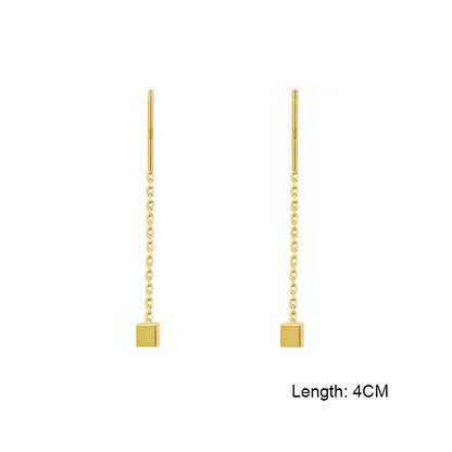 Elegant Pearl Long Tassel Drop Earrings – Fashion Metal Chain Jewelry for Women